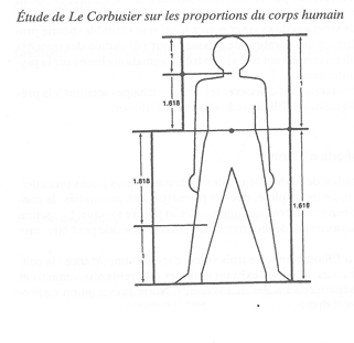 Le Corbusier drawing: proportions of the human body